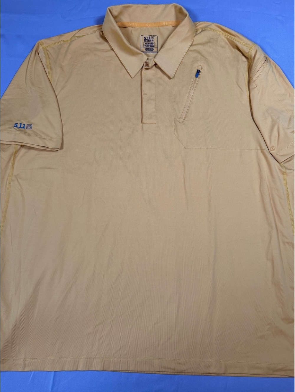 5.11 Tactical yellow short sleeve polo with chest zip pocket